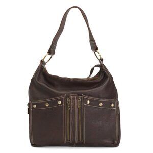 AMERILEATHER Chestnut Leather Caroline Bag